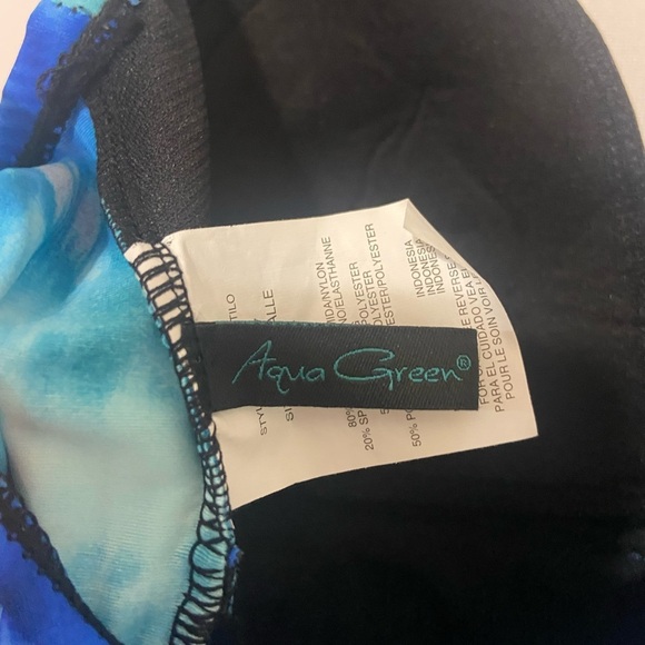 Aqua Green full coverage one piece swimsuit - Picture 6 of 7